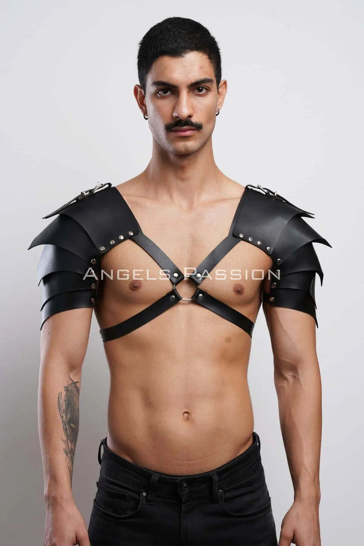 Two-Shoulder Detail Gladiator Harness, Stylish Men's Harness Costume, Gladiator Men's Costume - SHM161