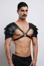 Two-Shoulder Detail Gladiator Harness, Stylish Men's Harness Costume, Gladiator Men's Costume - SHM161 - Image 3