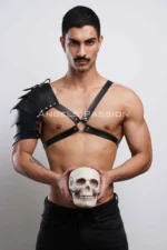 Gladiator Harness, One Shoulder Leather Harness, Cosplay Costume, Warrior Costume - SHM154 - Image 3