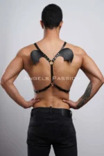 Winged Men's Harness, Men's Chest Harness with Wing Detail, Leather Winged Harness - SHM150 - Image 5