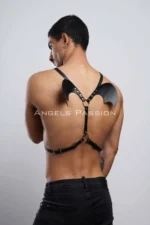 Winged Men's Harness, Men's Chest Harness with Wing Detail, Leather Winged Harness - SHM150 - Image 6