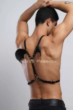 Winged Men's Harness, Men's Chest Harness with Wing Detail, Leather Winged Harness - SHM150 - Image 8