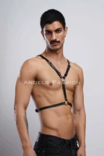 Winged Men's Harness, Men's Chest Harness with Wing Detail, Leather Winged Harness - SHM150 - Image 4