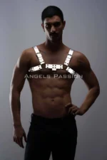 Glow-in-the-Dark - Reflective Men's Chest Harness, Men's Partywear - SHM149 - Image 3