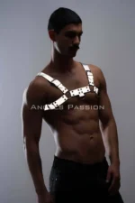 Glow-in-the-Dark - Reflective Men's Chest Harness, Men's Partywear - SHM149 - Image 5