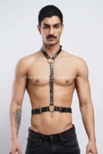 Men's Leather Neck Strap Harness, Clubwear, Leather Partywear - SHM124