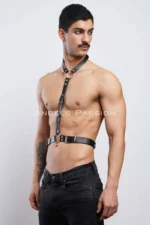 Men's Leather Neck Strap Harness, Clubwear, Leather Partywear - SHM124 - Image 4