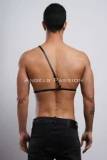 Men's Leather Chest Harness with Shoulder Detail, Shirt Belt - SHM110 - Image 2