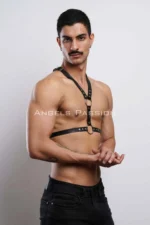 Men's Chest Harness with Rivet Detail, Men's Party Accessory - SHM108 - Image 4