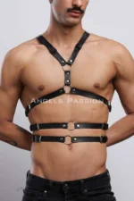 Men's Chest Belt, Stylish Men's Fancy Clothing with Back Detail, Elegant Leather Belt - SHM97 - Image 5