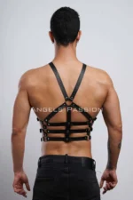 Men's Chest Belt, Stylish Men's Fancy Clothing with Back Detail, Elegant Leather Belt - SHM97 - Image 10