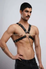 Chain Detail Leather Men's Chest Harness, Partywear, Clubwear - SHM95 - Image 7