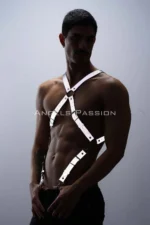 Reflective (Glow-in-the-Dark) Suspenders, Reflective Clubwear, Chest Harness - SHM84 - Image 4