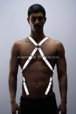 Reflective (Glow-in-the-Dark) Suspenders, Reflective Clubwear, Chest Harness - SHM84