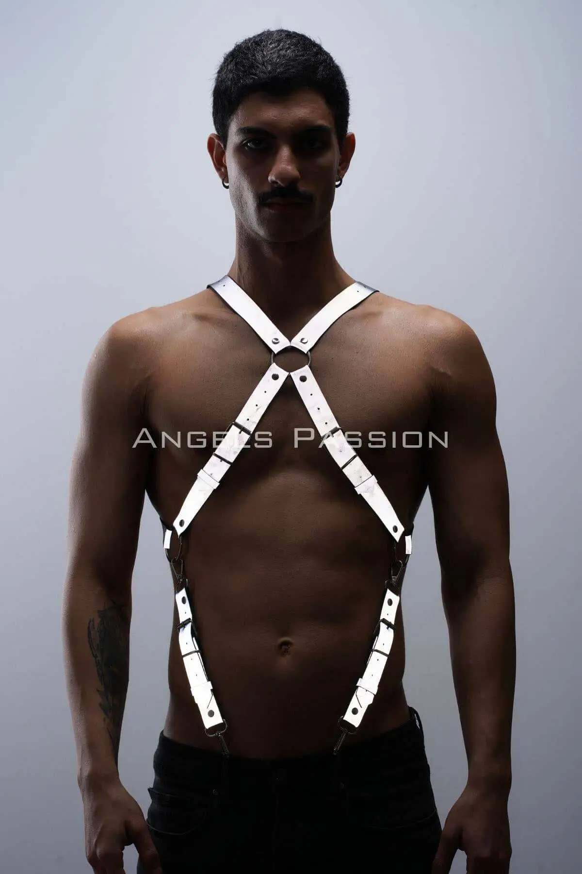 Reflective (Glow-in-the-Dark) Suspenders, Reflective Clubwear, Chest Harness - SHM84