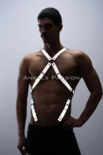 Reflective (Glow-in-the-Dark) Suspenders, Reflective Clubwear, Chest Harness - SHM84 - Image 5