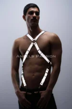Reflective (Glow-in-the-Dark) Suspenders, Reflective Clubwear, Chest Harness - SHM84 - Image 3