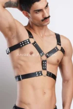 Men's Leather Chest Harness, Men's Party Accessory, Partywear - SHM78 - Image 4