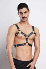 Men's Leather Chest Harness, Men's Party Accessory, Partywear - SHM78 - Image 2