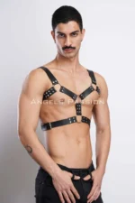 Men's Leather Chest Harness, Men's Party Accessory, Partywear - SHM78 - Image 5