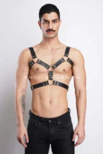 Men's Leather Chest Harness, Men's Party Accessory, Partywear - SHM78