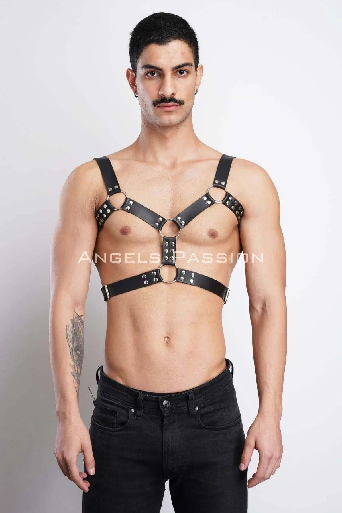 Men's Leather Chest Harness, Men's Party Accessory, Partywear - SHM78