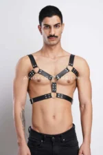 Men's Leather Chest Harness, Men's Party Accessory, Partywear - SHM78 - Image 3