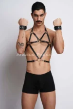 Men's Leather Chest Harness, Men's Fancy Apparel, Men's Party Wear - SHM75 - Image 3