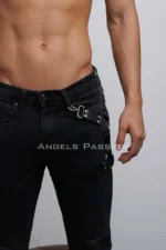 Leather Leg Accessory, Men's Trouser Leg Accessory - SHM51 - Image 2