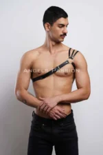 Stylish Men's Shoulder Harness with Detailed Shoulders - Men's Chest Harness - SHM45 - Image 3