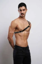 Stylish Men's Shoulder Harness with Detailed Shoulders - Men's Chest Harness - SHM45 - Image 2