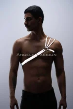 Stylish Men's Chest Harness with Reflective (Glow-in-the-Dark) Shoulder Detail, 3-Striped Harness - SHM45 - Image 7