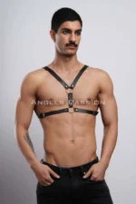 Men's Leather Chest Harness, Men's Fantasy Apparel, Clubwear, Partywear - SHM44