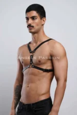 Men's Leather Chest Harness, Men's Fantasy Apparel, Clubwear, Partywear - SHM44 - Image 2