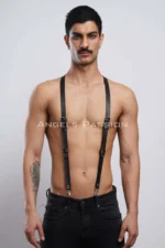 Leather Men's Trouser Belt, Men's Suspender Belt - SHM37 - Image 2