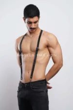 Leather Men's Trouser Belt, Men's Suspender Belt - SHM37 - Image 3