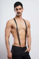 Leather Men's Trouser Belt, Men's Suspender Belt - SHM37 - Image 5