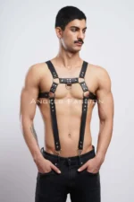 Men's Chest Harness, Men's Leather Suspenders, Men's Clubwear - SHM23 - Image 4