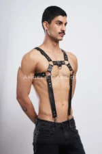 Men's Chest Harness, Men's Leather Suspenders, Men's Clubwear - SHM23 - Image 7