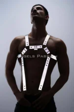 Reflective (Glow-in-the-Dark) Men's Chest Harness, Reflective Suspenders, Clubwear - SHM23 - Image 7