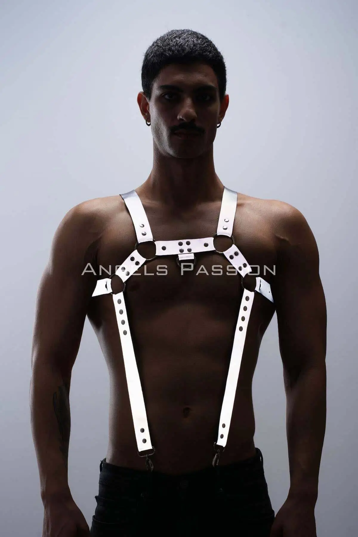 Reflective (Glow-in-the-Dark) Men's Chest Harness, Reflective Suspenders, Clubwear - SHM23