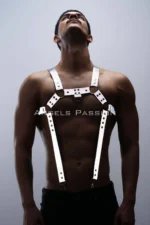 Reflective (Glow-in-the-Dark) Men's Chest Harness, Reflective Suspenders, Clubwear - SHM23 - Image 3