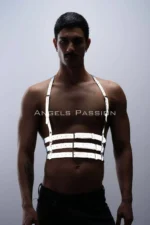Reflective (Glow-in-the-Dark) Men's Chest Harness, Party Accessory, Clubwear - SHM17 - Image 2