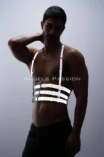 Reflective (Glow-in-the-Dark) Men's Chest Harness, Party Accessory, Clubwear - SHM17 - Image 3