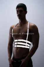 Reflective (Glow-in-the-Dark) Men's Chest Harness, Party Accessory, Clubwear - SHM17 - Image 4