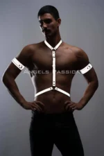 Reflective (Glow-in-the-Dark) Men's Chest and Bicep Harness Set - SHM15 - Image 2