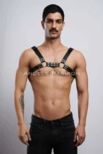 Men's Leather Fantasy Chest Harness - SHM8 - Image 2