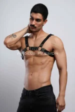 Men's Leather Fantasy Chest Harness - SHM8 - Image 3