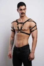 Men's Harness, Men's Party Wear, Leather Men's Party Dress Accessory - SHM6 - Image 2