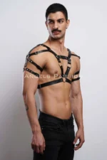 Men's Harness, Men's Party Wear, Leather Men's Party Dress Accessory - SHM6 - Image 3